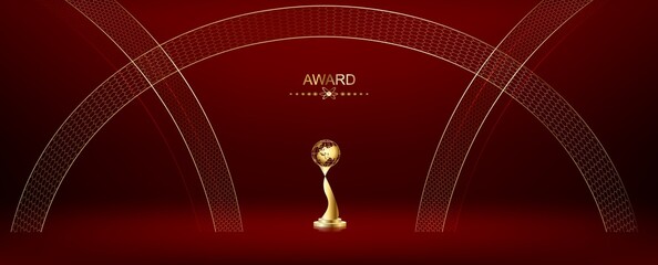 Red Carpet Bollywood Stage Maroon Steps Spot Light Golden Royal Awards Graphics Background Elegant Shine Modern Template Luxury Premium Corporate Abstract Design Template Banner