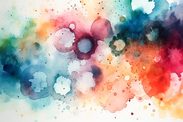 Generative AI. Vibrant Watercolor spots, abstract background in form of different colors. Modern card for elements design. printed products