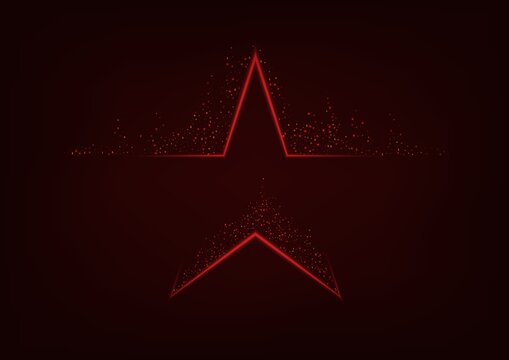 Black and red star shape template with light effect