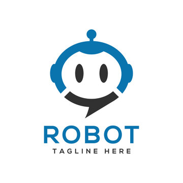 Robot logo design concept. universal robotic logo.