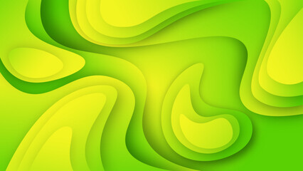 Horizontal banners paper cut waves abstract background.