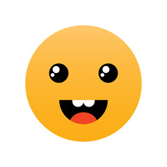 Fun emotion icon on white background.