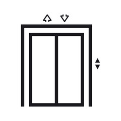 Elevator vector icon on a white background.