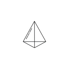 geometric figures, triangular pyramid outline icon. Elements of geometric figures illustration icon. Signs and symbols can be used for web, logo, mobile app, UI, UX