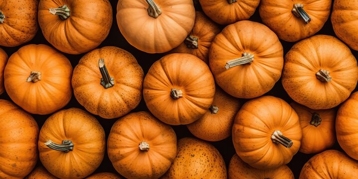 AI Generated. AI Generative. Yellow fresh small pumpkins. Halloween thanksgiving autumn october vegetable. Graphic Art