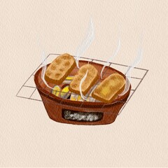 Bread with butter and sugar