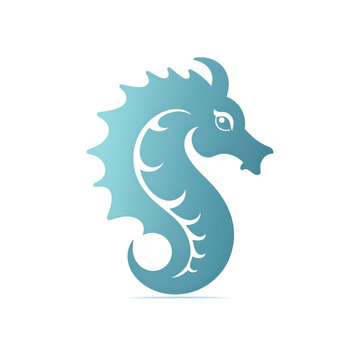 Seahorse logo design. Vector illustration of a sea horse.