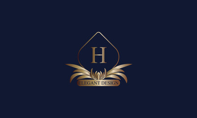 Letter H luxury logo. Monogram design elements, elegant template. Calligraphic elegant icon design. Business sign.