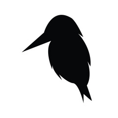  Silhouette of a bird illustration on a white background. 