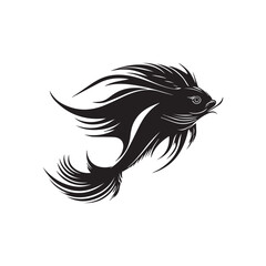 Catfish silhouette character vector illustration