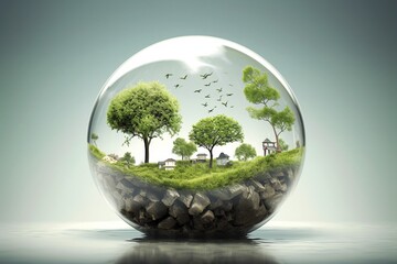 Conceptual Artwork Depicting Sustainability and Eco-Friendly Created with Generative AI