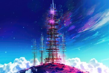 5G antennas on buildings  - made with Generative Ai