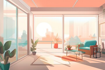 Living room in the morning - made with Generative Ai