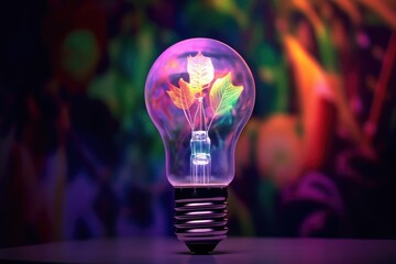 Light bulb in nature - made with Generative Ai