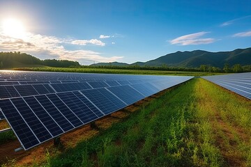 Solar panels in nature - made with Generative Ai