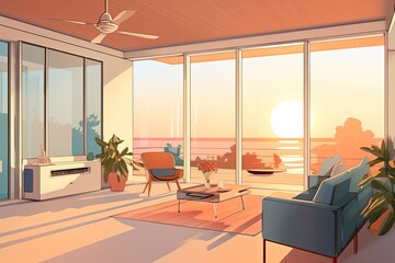 Living room in the morning - made with Generative Ai