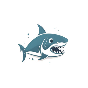 Shark logo. Vector illustration of a shark with open mouth.