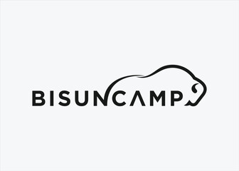 bison logo design vector silhouette illustration © fan dana