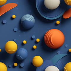 Space spheres planets 3d abstract scientific sci-fi repeat pattern