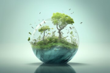 Conceptual Artwork Depicting Sustainability and Eco-Friendly Created with Generative AI