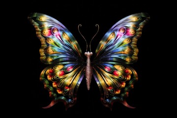 Obraz na płótnie Canvas Vibrant and mesmerizing butterfly. Its delicate wings are adorned with an array of vivid colors