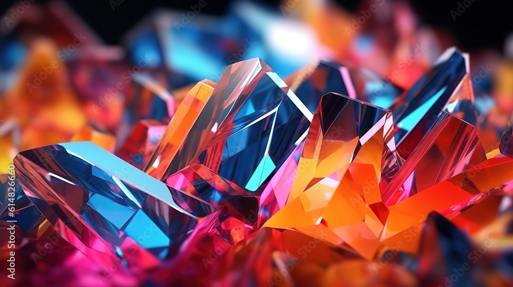 Poster abstract glass composition. 3d render of geometric shapes. generative ai