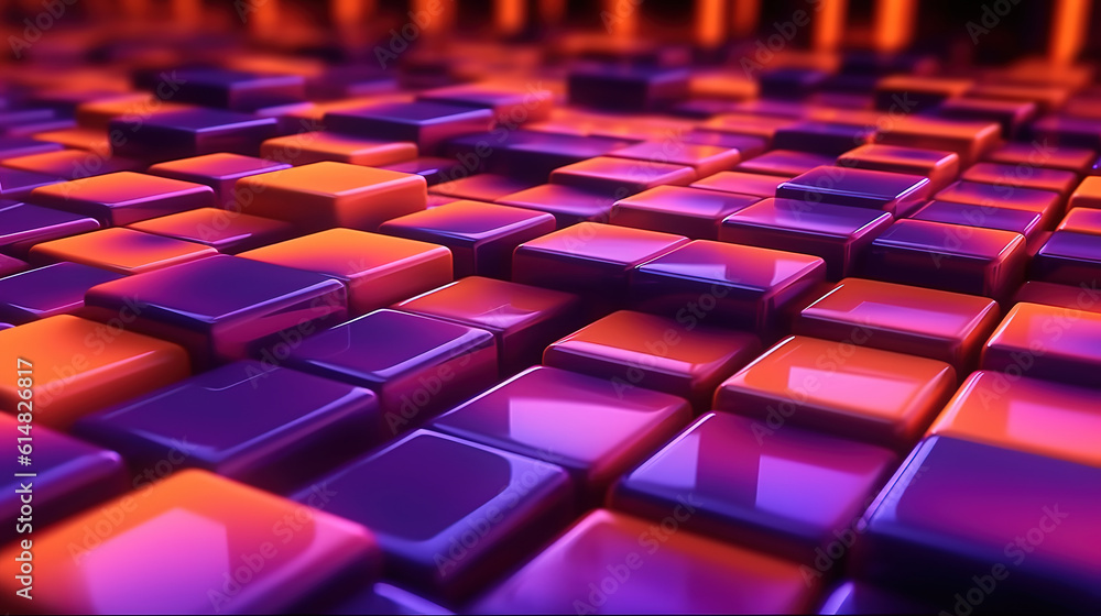Aufkleber futuristic multicolored glowing neon element. sci fi abstract background. generative ai