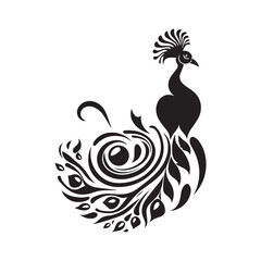 Fototapeta premium Peacock silhouette character with vector illustration
