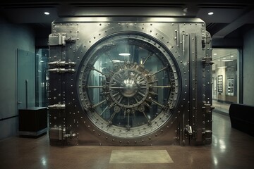 Closed bank vault door