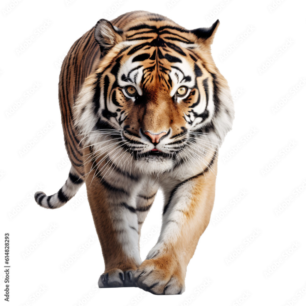 Wall mural tiger on transparent background