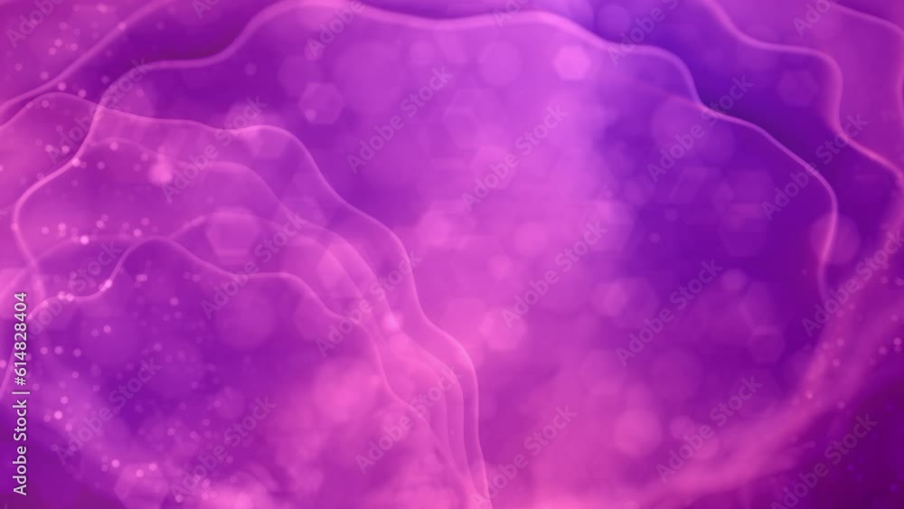 Poster beautiful red and violet winking curved objects bokeh background - loop video