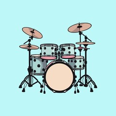 Fototapeta na wymiar set of drum for a band