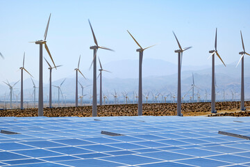 Windturbines  and solar panels