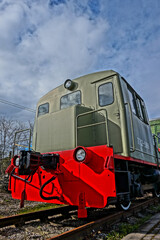 Fototapeta premium old green and red train