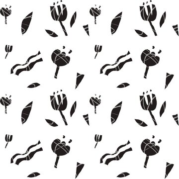 Naklejka Flower cut out abstract funny seamless pattern