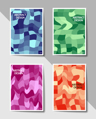 set of covers with a flat pattern of deformed squares. format A-4 for books and brochures.