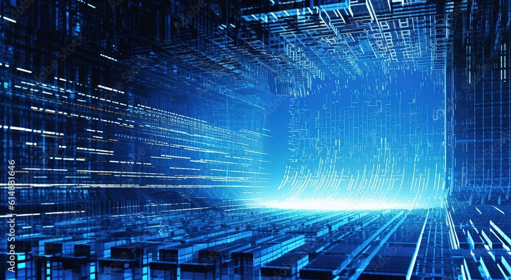 Poster futuristic data flow, data transfer technology. cyberpunk, big data and cybersecurity. cyberspace, b