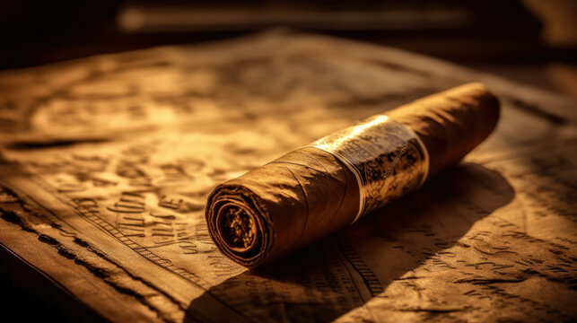A photograph of a premium cigar