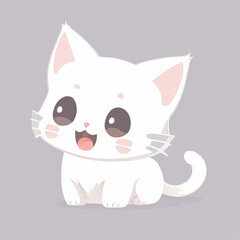 Stickers, illustrations of a cute cat. Flat image.