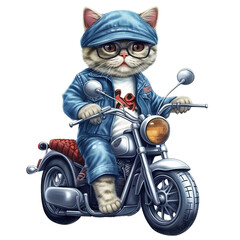 Cat Riding Motorbike