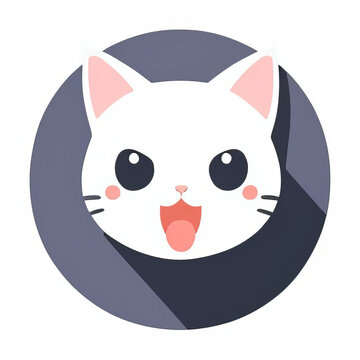 Stickers, illustrations of a cute cat. Flat image.