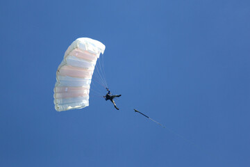Classic paraglider on a winch launch