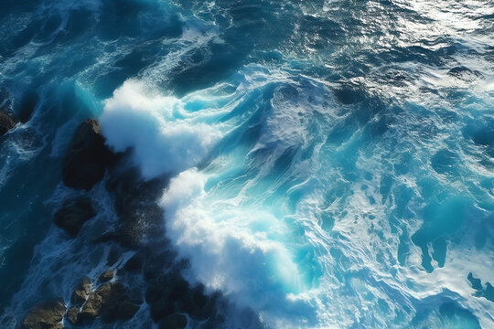 Wave on the ocean, AI generated