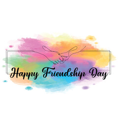 watercolor friendship illustration, happy Friendship day vector illustration