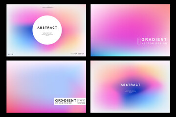Set of creative covers or posters concept in modern minimal style for corporate identity, branding, social media advertising, promo. Minimalist cover design template with dynamic fluid gradient.