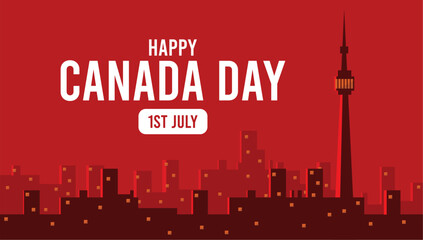 happy canada day greeting card poster, Red Happy Canada Day Design, Banner Template, July 1st Celebration