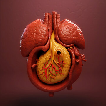 realistic 3d illustration Liver