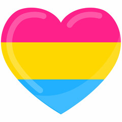 Pansexual heart color flag.