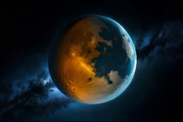 Photo sur Plexiglas Pleine Lune arbre earth and moon AI Generated