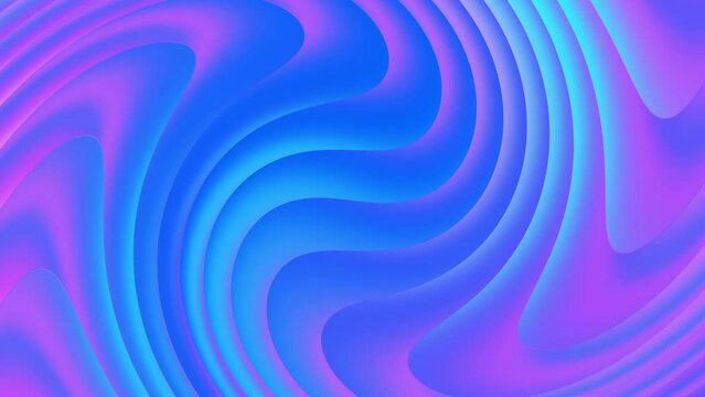 Bright blue pink curve waves abstract background. Seamless looping animation
